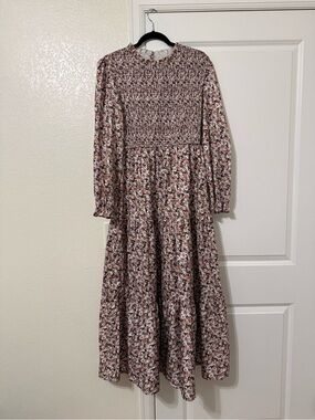 Hayden Floral Smocked Long-Sleeve Maxi Dress - Mauve Multi